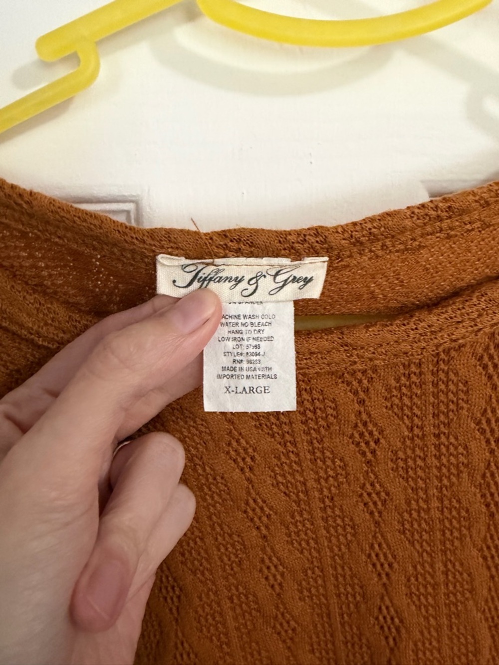 Tiffany & Grey Textured Knit Sweater - Rust